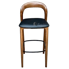 Mua Ghế quầy đảo bếp gỗ cao 65 cm CB NEVA-65W Nội thất Capta Ghế ngồi bàn đảo bếp gỗ ash cao cấp nệm đen có lưng tựa tại hcm