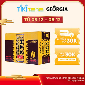 Thùng 24 Lon Cà Phê Georgia Coffee Max Coffee (235ml x 24 Lon)