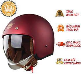 Nón bảo hiểm 3/4 ROYAL M139 có kính âm màu ĐỎ ĐÔ