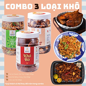 [GIÁ TIẾT KIỆM] Combo 3 Món Khô | Heo + Bò + Gà | Kha Gồ | ăn vặt văn phòng, du lịch, đặc sản Sài Gòn