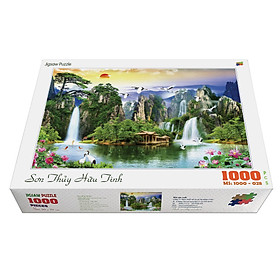 Hình ảnh Bộ tranh xếp hình jigsaw puzzle cao cấp 1000 mảnh ghép – Sơn Thủy Hữu Tình