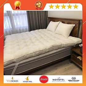 Nệm Topper DADA - Êm Mềm, Bồng Bềnh, Mịn và Mát - Sản Phẩm Độc Quyền Chuyên Dụng Tại Các Khách Sạn, Resort 5 Sao - Dày 9cm - Màu Trắng