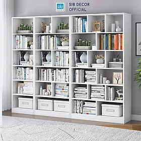 Mua Set 3 Kệ Sách Gỗ Đơn Giản Thương Hiệu SIB Decor Màu Trắng  Vân Sồi