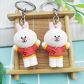  Móc khóa thỏ Cony mặc áo đỏ dễ thương