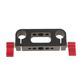 2X 1/4" 3/8" Thread Rod Clamp Rail Block for 15mm Rod DSLR Rig Rail System Red