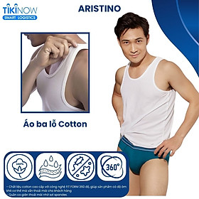 Hình ảnh Review Áo thun ba lỗ nam, áo basic Aristino AC-21 màu trắng, chất liệu 100% cotton thấm hút mồ hôi cực thoáng mát, phù hợp thể dục, thể thao, mặc lót bên trong