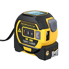 3in1 Laser Rangefinder 5m Tape Measure Ruler LCD Display with Backlight Distance Meter Building Measurement Device Area Volumes Surveying Equipment