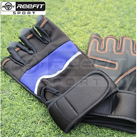 Găng Tay Tập Gym kết hợp bảo vệ cổ tay chất liệu vải + da cao cấp Reefit Sport RF48096