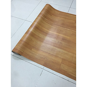 Thảm nhựa trải sàn simili vân gỗ nâu - bề mặt nhám rõ vân gỗ