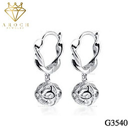 Khuyên tai bạc Ý s925 xoắn bi G3540 - AROCH Jewelry