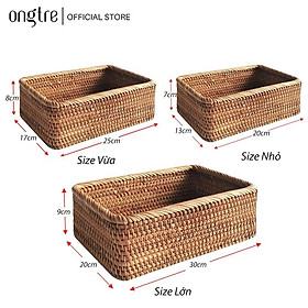 Mua Khay mây Guột ONGTRE hình chữ nhật đựng đồ ăn  decor  chụp ảnh