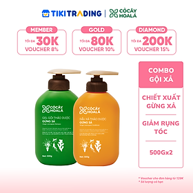Cocayhoala Combo gội xả thảo dược Gừng Sả Cỏ Cây Hoa Lá 500g