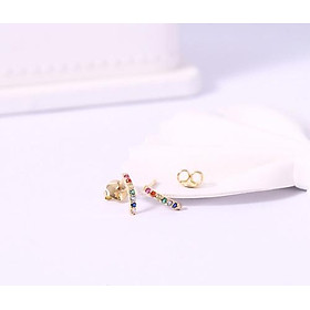 Bông tai bạc cầu vồng cao cấp sang trọng cá tính Gix Jewel BT18