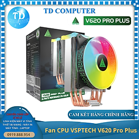 Quạt tản nhiệt CPU VSP V620 Pro plus Fan 12cm LED RGB 6 ống đồng - Hàng chính hãng TECH VISION phân