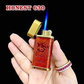 Mua Hột quẹt bật lửa khè HONEST 630 bọc da hình thú gas đá rảnh tay - xài gas
