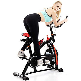 Xe đạp tập gym, xe đạp tập tại nhà, xe đạp thể thao dụng cụ tập gym tại nhà, bàn đạp kiểu lồng chân, yên xe và tay nắm có thể chỉnh độ cao, gọn gàng, không diện tích