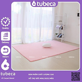 Mua Thảm Nhung Mịn Cao Cấp Trải Sàn Phòng Khách | Màu Hồng Nhạt | Dày dặn | 2m x 1m6 | TUBECA