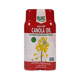 Hình ảnh Date 07/24 Set 2 Dầu ăn kiêng dạng xịt Pure and Simple Canola oil 0 calo  17oz (eat clean, keto, gymer, giảm cân) 482g x 2