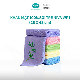 Khăn Mặt Sợi Tre 100% Niva WP1 Thấm Hút Vượt Trội An Toàn Cho Da, Trơn Kích Thước 280x480 mm