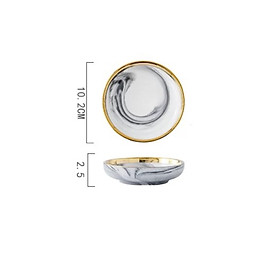Mua LẺ Bộ Bát Đĩa Sứ Màu Ghi Vân Đá Cao Cấp  Sang Trọng  Viền Vàng 24k