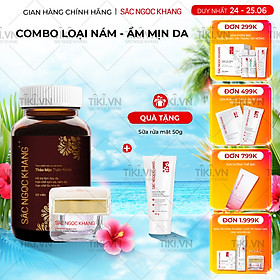 Bộ đôi trong uống - ngoài thoa Sắc Ngọc Khang: Sắc Ngọc Khang ++ (60 viên) + Kem dưỡng da ban đêm 10g