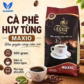Cà Phê Huy Tùng Maxio 500g – Cà Phê Rang Xay Pha Phin, Hương Thơm Đậm Đà, Vị Cân Bằng
