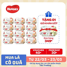 Combo 12 Gói Khăn Ướt Huggies Cacao và Bơ Hạt Mỡ (72 Miếng/ Gói)