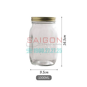 Mua Hũ Gia Vị Mason 500ml   1000ml Nắp Nhôm | Tùy Chọn Dung Tích