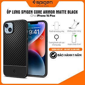 Ốp lưng Spigen Core Armor Matte Black cho iPhone 14 /14 Plus / 14 Pro/ 14 Pro Max -Thiết kế mỏng nhẹ, chống sốc, chống bẩn , viền camera cao - Hàng chính hãng