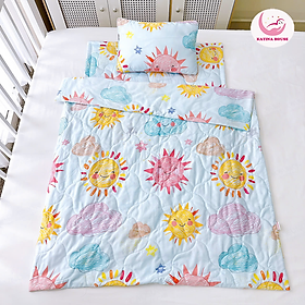 Bộ chăn gối nệm cho bé Katina House, vải Tencel siêu mềm mát, thoáng khí, nệm chống thấm
