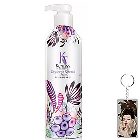 Dầu xả nước hoa Kerasys Elegence & Sensual hương violet và xạ hương Hàn Quốc 600ml tặng kèm móc khoá