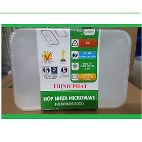 Mua Lốc 10 hộp nhựa đựng thực phẩm chữ nhật có nắp Microwave trong suốt trữ đông an toàn- dung tích 550ml 750ml 1000ml