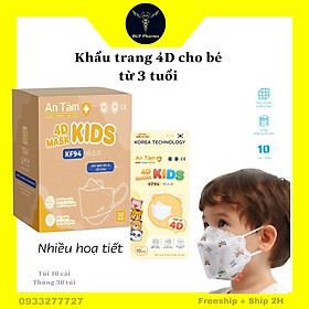 Khẩu trang KF94 - 4D trẻ em, trên 3 tuổi, nhiều họa tiết