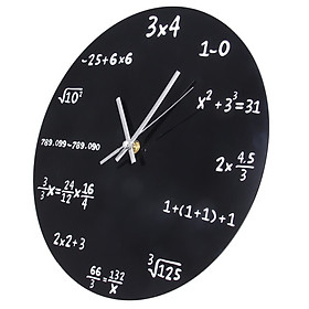 Mathematics Blackboard Clock Black Powder Coated Metal
