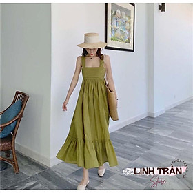 Váy Maxi 2 Màu Cup Ngực Nơ Lưng Đầm Maxi Dáng Dài Nơ Lưng 2 Màu Linh Trần Store