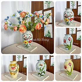Mua Lọ hoa gốm sứ Bát Tràng cao cấp vẽ tay cao 20cm