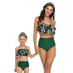 2020 Phong Cách Mới Mẹ Con Gái Đầm In Hình Bikini Bộ Đồ Lót Mặc Đi Biển Họ Phù Hợp Với Quần Áo Cha Mẹ-Con Đồ Bơi