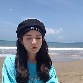 Mũ beret Da lộn thêu EllioTi