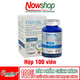 Fish Oil 1000mg Careline Hộp 100 viên dầu cá hồi Úc chứa Omega-3 bổ não sáng mắt tốt cho tim mạch