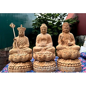 Mua Bộ tượng phật tam thánh bằng gỗ ngọc am thơm nức kt cao 30x15x15cm