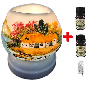 Mua Combo 2 chai tinh dầu (Bạc hà và sả chanh) Eco 10ml  và đèn xông tinh dầu tam giác TG13 và 1 bóng đèn