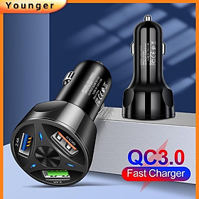 Tẩu Sạc Nhanh QC3.0 7A 3 Cổng USB Cho Điện Thoại Android Type C
