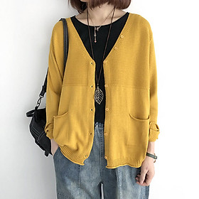 Hình ảnh Áo cardigan len nữ form rộng phong cách Nhật Bản ArcticHunter, thời trang thương hiệu chính hãng