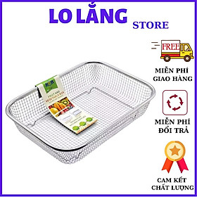 Mua Rổ lưới inox 304 đựng thức ăn chiên   ráo rau củ dày dặn sáng bóng cao cấp