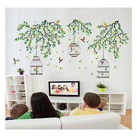 Mua Decal Dán Tường Ba Lồng Chim Xanh PK238