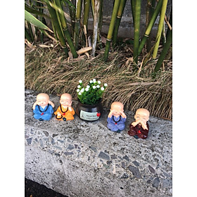 Bộ tượng tứ không chuỗi kèm bình hoa trang trí