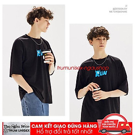 Áo thun unisex form rộng tay lửng nam nữ hàn quốc in chữ RUBNS aothununisex