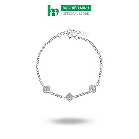 Lắc Tay Nữ Bạc Ta Cỏ Bốn Lá Đá Trắng BẠC HIỂU MINH LTU647 