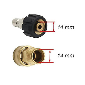 Pair of Pressure Washer Quick Release M22/14 to 1/4 Plug Brass Connector