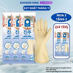 Mua Mua 3 Tặng 2 - Găng Tay Cao Su Tay Lửng Ngọc Trai Size M